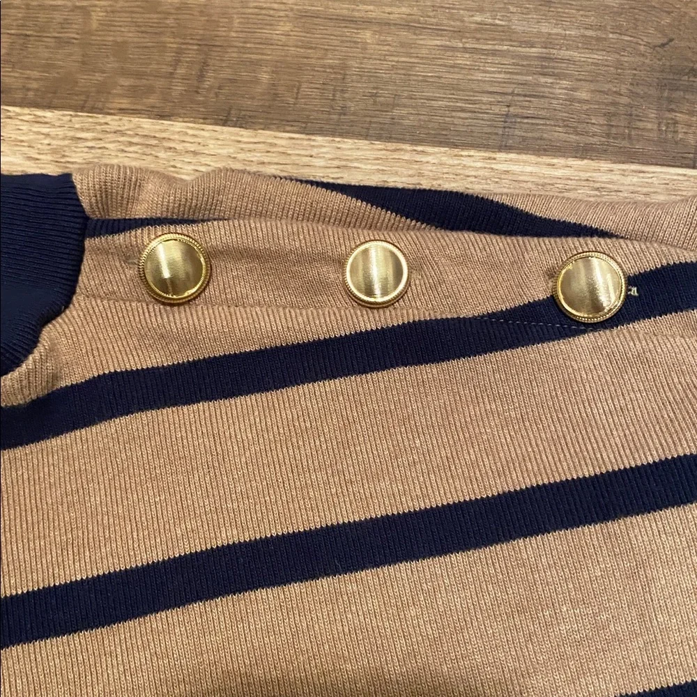 Ann Taylor Weekend Cotton Sweater Striped Womens Small - Picture 3 of 5